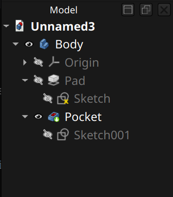 FreeCAD Part Design workbench example 2 workflow